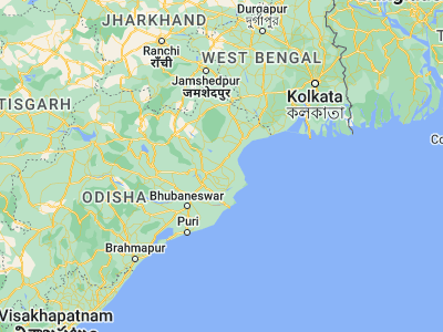 Map showing location of Bhadrakh (21.05278, 86.52)