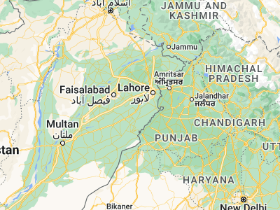 Map showing location of Bhāi Pheru (31.2, 73.95)