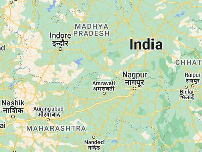 Map showing location of Bhainsdehi (21.64667, 77.6325)