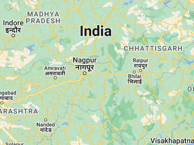 Map showing location of Bhandāra (21.16667, 79.65)