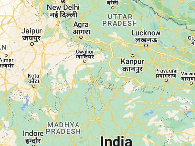 Map showing location of Bhānder (25.73533, 78.74576)