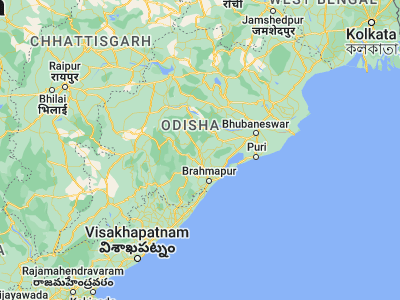 Map showing location of Bhanjanagar (19.93333, 84.58333)