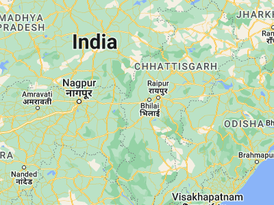 Map showing location of Bhānpuri (21.1, 80.91667)