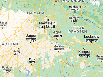 Map showing location of Bharatpur (27.21731, 77.49009)
