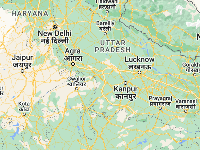 Map showing location of Bharthana (26.75367, 79.22263)