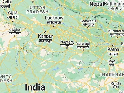 Map showing location of Bharwāri (25.5606, 81.49174)