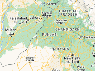 Map showing location of Bhatinda (30.20712, 74.9414)