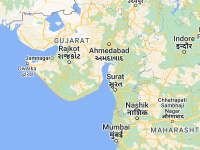 Map showing location of Bhāvnagar (21.76667, 72.15)
