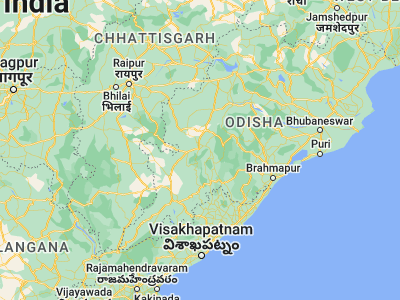 Map showing location of Bhawānipatna (19.9, 83.16667)