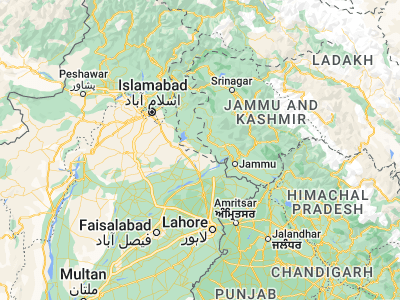 Map showing location of Bhimbar (32.97568, 74.07926)