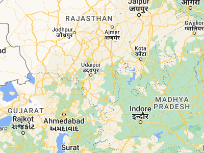 Map showing location of Bhīndar (24.50415, 74.18595)