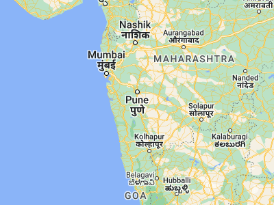 Map showing location of Bhor (18.16667, 73.85)