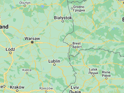 Map showing location of Biała Podlaska (52.03238, 23.11652)