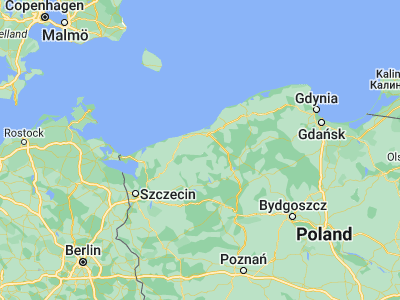 Map showing location of Białogard (54.00696, 15.98751)
