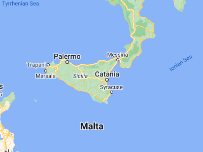 Map showing location of Biancavilla (37.64515, 14.86708)