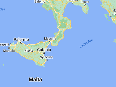 Map showing location of Bianco (38.09067, 16.1493)