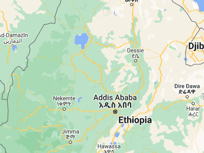 Map showing location of Bichena (10.45, 38.2)