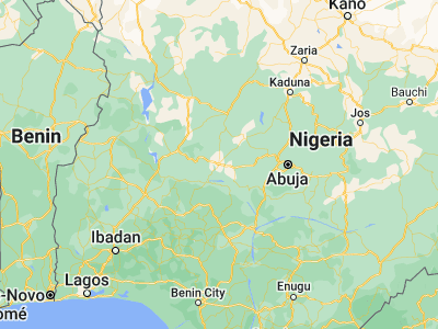 Map showing location of Bida (9.08333, 6.01667)