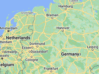Map showing location of Bielefeld (52.03333, 8.53333)