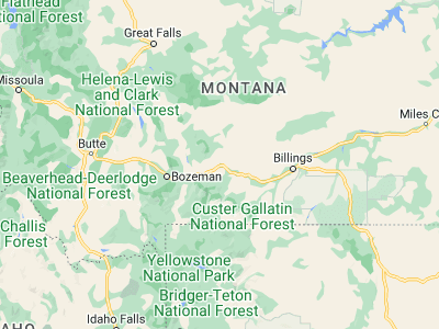 Map showing location of Big Timber (45.83494, -109.95546)