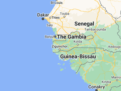 Map showing location of Bignona (12.81028, -16.22639)