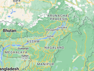 Map showing location of Bihpuriāgaon (27.01718, 93.91673)