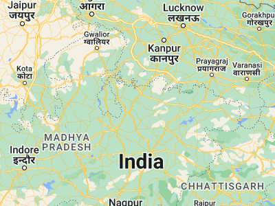 Map showing location of Bijāwar (24.62625, 79.49243)