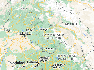 Map showing location of Bijbiāra (33.79403, 75.10679)