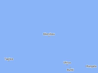 Map showing location of Bikenibeu Village (1.3673, 173.12415)