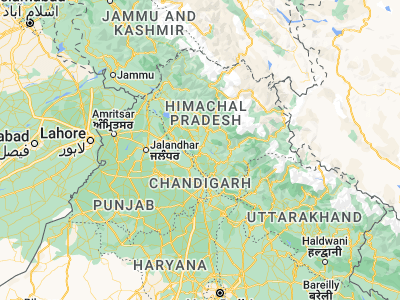 Map showing location of Bilāspur (31.34173, 76.7625)