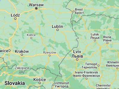 Map showing location of Biłgoraj (50.54114, 22.72204)