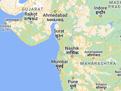 Map showing location of Bilimora (20.75, 72.95)