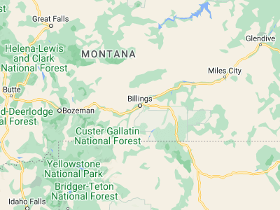 Map showing location of Billings (45.78329, -108.50069)