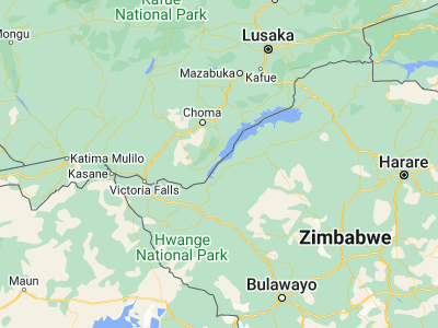 Map showing location of Binga (-17.62028, 27.34139)