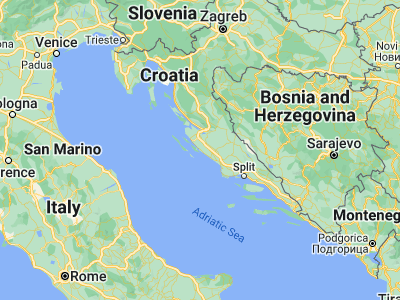 Map showing location of Biograd na Moru (43.94333, 15.45194)