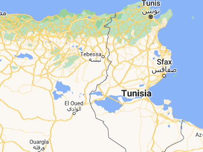 Map showing location of Bir el Ater (34.74488, 8.06024)