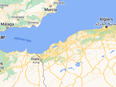 Map showing location of Bir el Djir (35.72, -0.545)