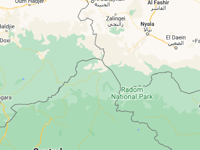 Map showing location of Birao (10.28488, 22.78818)