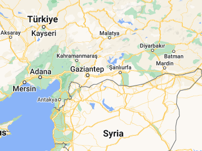 Map showing location of Birecik (37.02944, 37.99028)