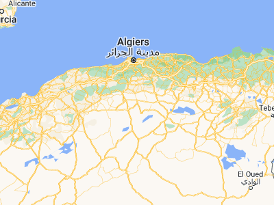 Map showing location of Birine (35.635, 3.225)