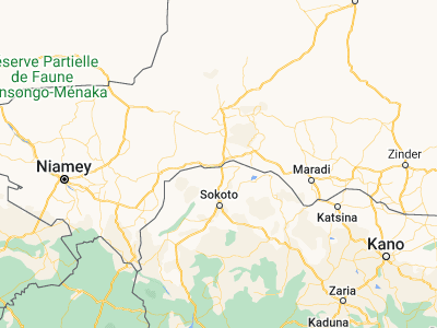 Map showing location of Birni N Konni (13.79562, 5.2553)