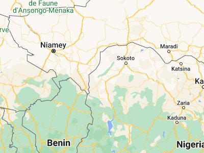 Map showing location of Birnin Kebbi (12.45389, 4.1975)