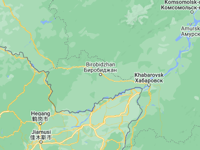 Map showing location of Birobidzhan (48.79284, 132.92386)