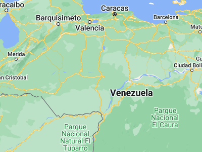 Map showing location of Biruaca (7.84483, -67.51679)