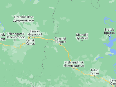 Map showing location of Biryusinsk (55.9634, 97.8235)