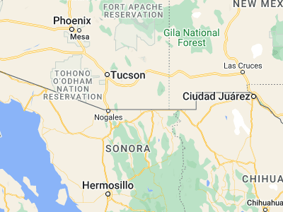 Map showing location of Bisbee (31.44815, -109.92841)