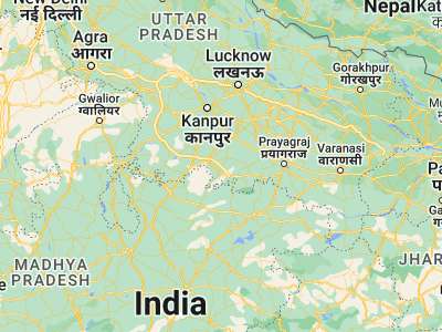 Map showing location of Bisenda Buzurg (25.40362, 80.61906)