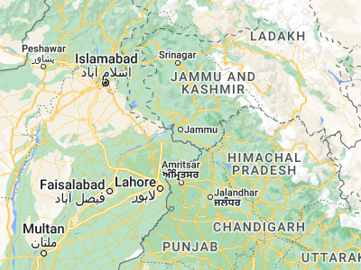 Map showing location of Bishnāh (32.6106, 74.85557)