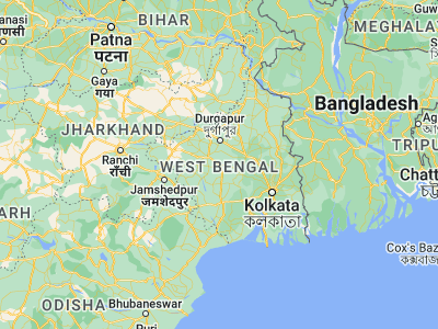 Map showing location of Bishnupur (23.08333, 87.31667)