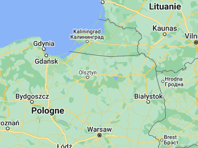 Map showing location of Biskupiec (53.86467, 20.95692)